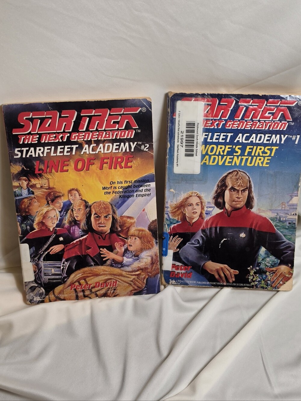 Star Trek TNG Starfleet Academy Book Set Line of Fire Worf First Adventure
